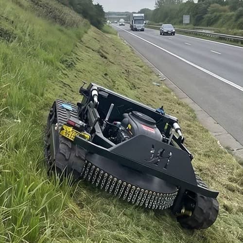 Road slope mowing