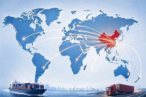 Global shipping world map